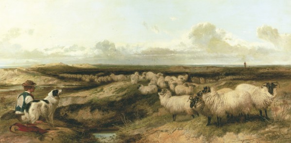 A sheperd and his dog at work by Richard Ansdell